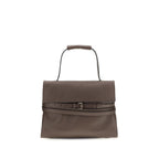 Moschino Tie Me Medium Handbag Taupe Leather