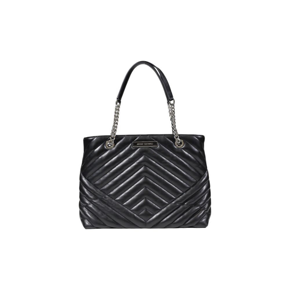 Armani Exchange Quilted Chevron Shopping Bag Black