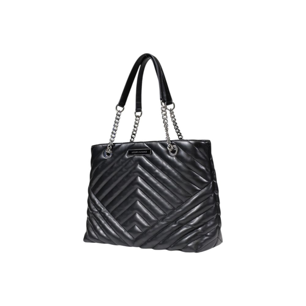 Armani Exchange Quilted Chevron Shopping Bag Black
