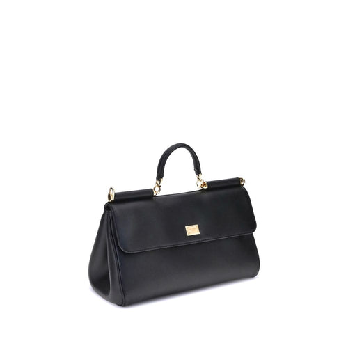 Dolce & Gabbana Large My Sicily Leather Handbag in Black