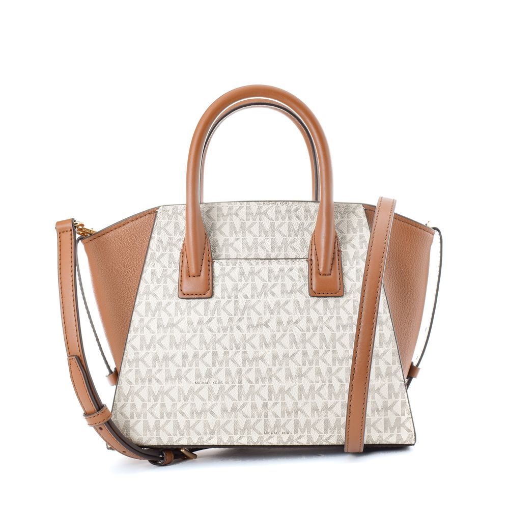 Michael Kors Avril Medium Logo Satchel Bag Vanilla