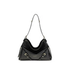 Givenchy Voyou Large Shoulder Bag in Black Shiny Calfskin