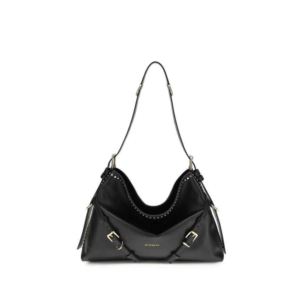 Givenchy Voyou Large Shoulder Bag in Black Shiny Calfskin