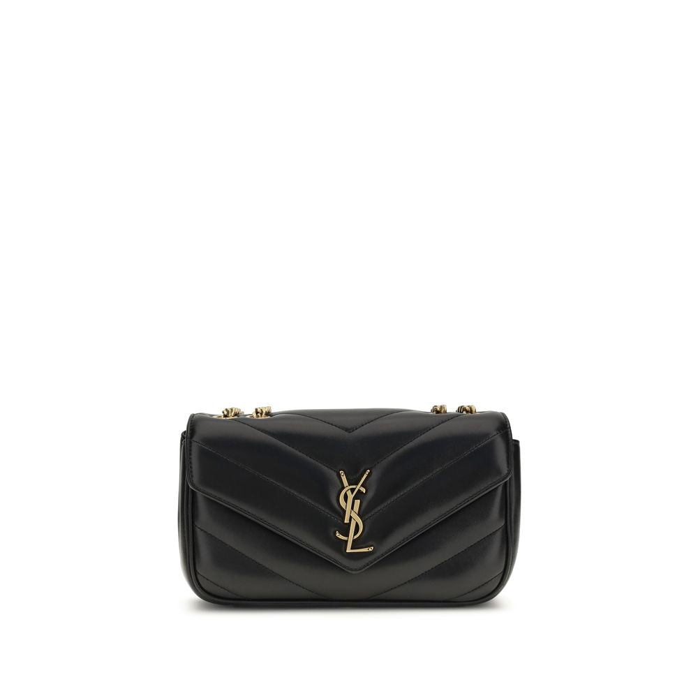 Saint Laurent Loulou Small Shoulder Bag Black Matelassé Lambskin