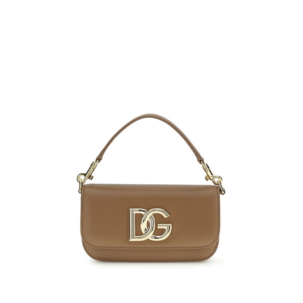 Dolce & Gabbana DG Logo Leather Shoulder Bag in Caramel Brown