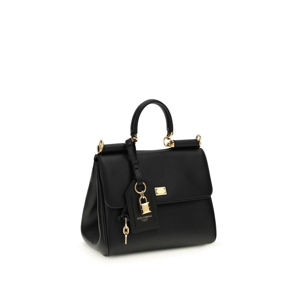 Dolce & Gabbana Medium My Sicily Leather Bag in Black