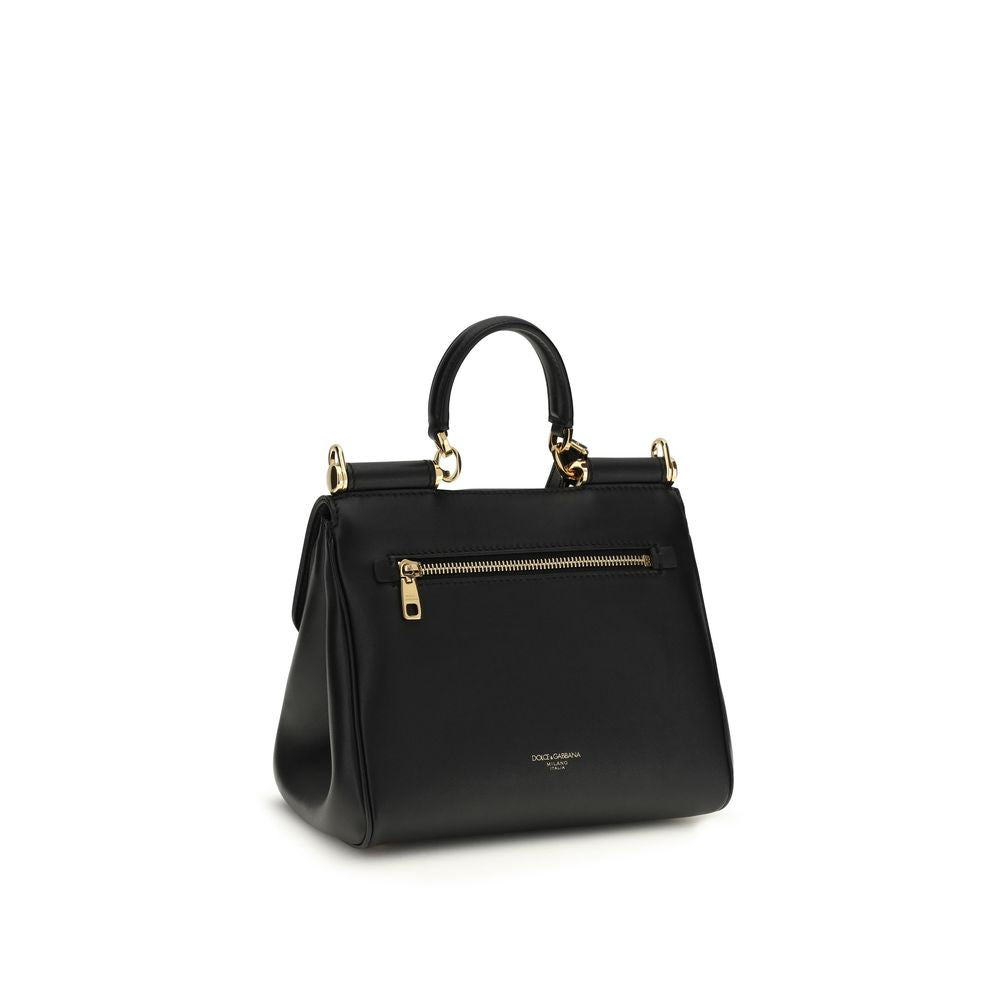 Dolce & Gabbana Medium My Sicily Leather Bag in Black