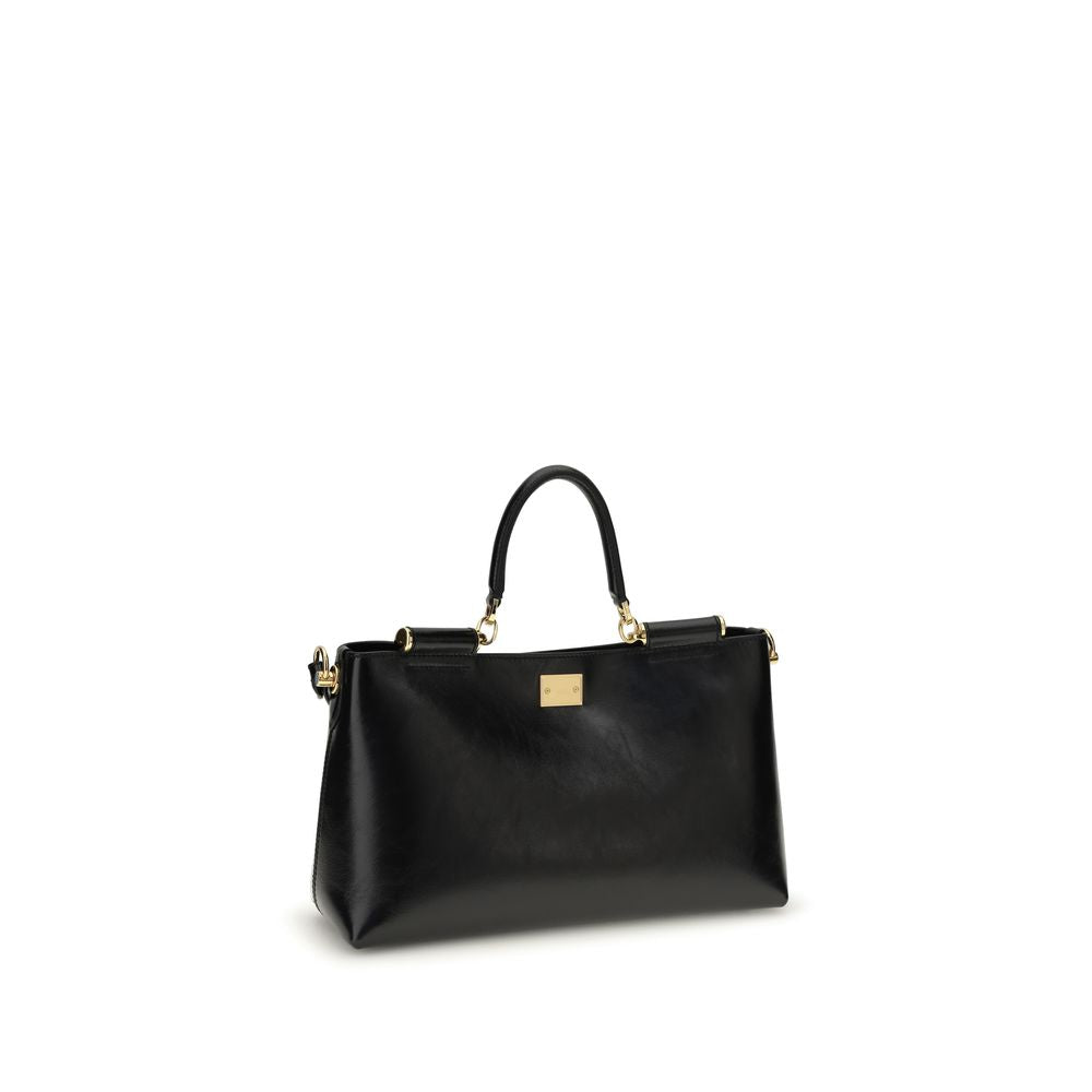 Dolce & Gabbana Medium Vittoria Leather Handbag in Black