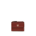 Pinko Logo Wallet Small Calf Leather Burgundy