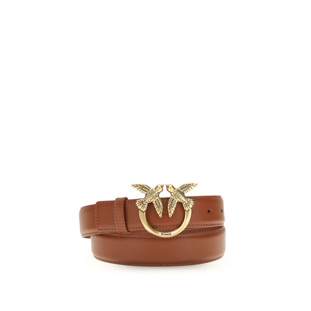 Pinko Love Berry Belt Calf Leather  Light Brown 3cm