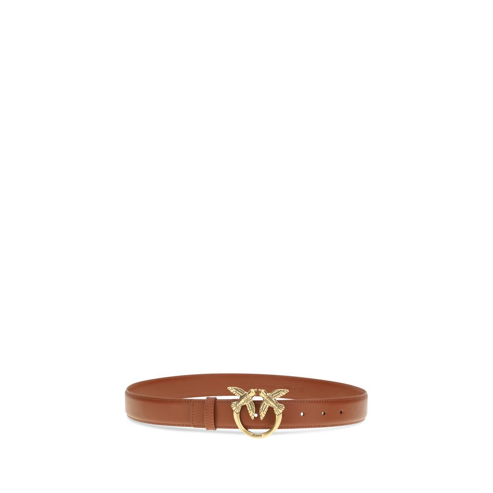 Pinko Love Berry Belt Calf Leather  Light Brown 3cm