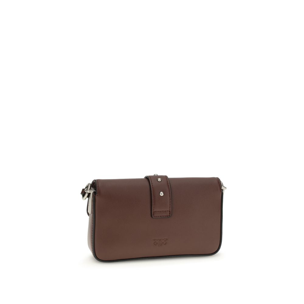 Pinko Baby Love Micro Shoulder Bag Light Blue Calf Leather