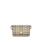 Burberry Hampshire Mini Check Shoulder Bag Archive Beige