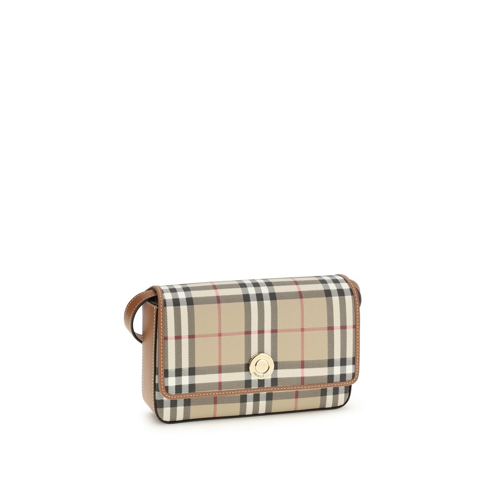 Burberry Hampshire Mini Check Shoulder Bag Archive Beige