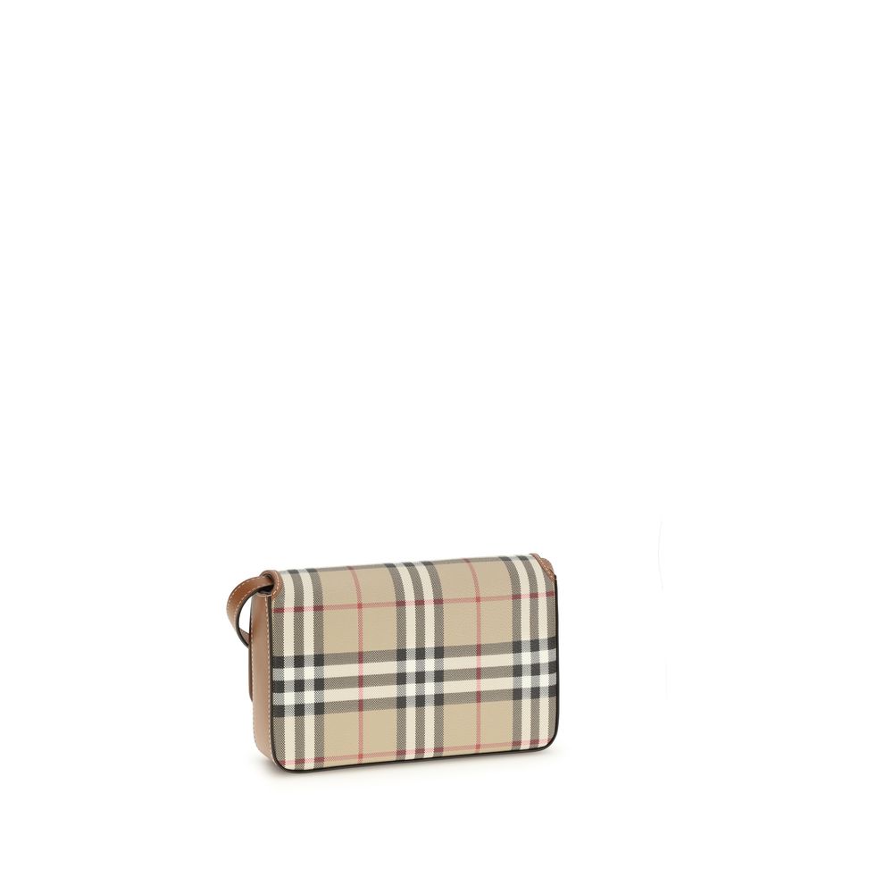 Burberry Hampshire Mini Check Shoulder Bag Archive Beige