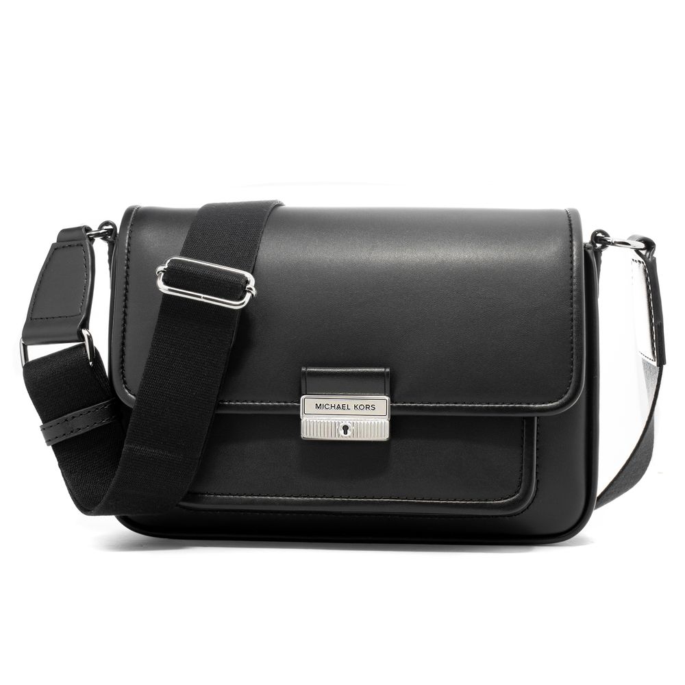 Michael Kors Bradshaw Medium Leather Messenger Bag Black