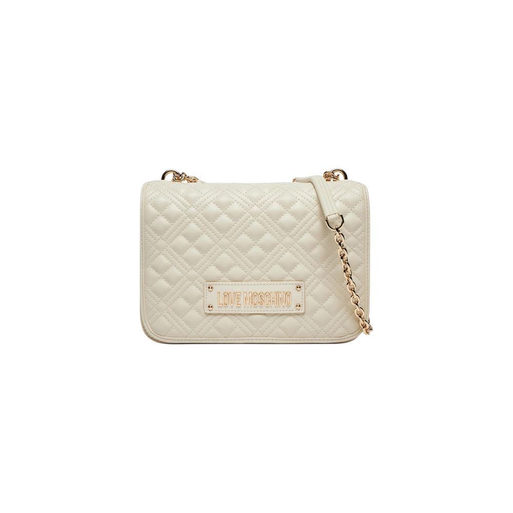 Love Moschino Small Beige Quilted Shoulder Bag