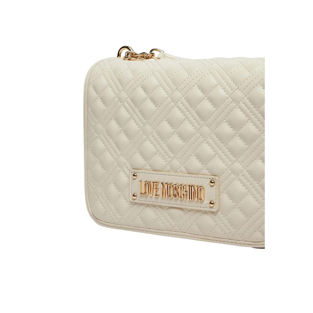 Love Moschino Small Beige Quilted Shoulder Bag
