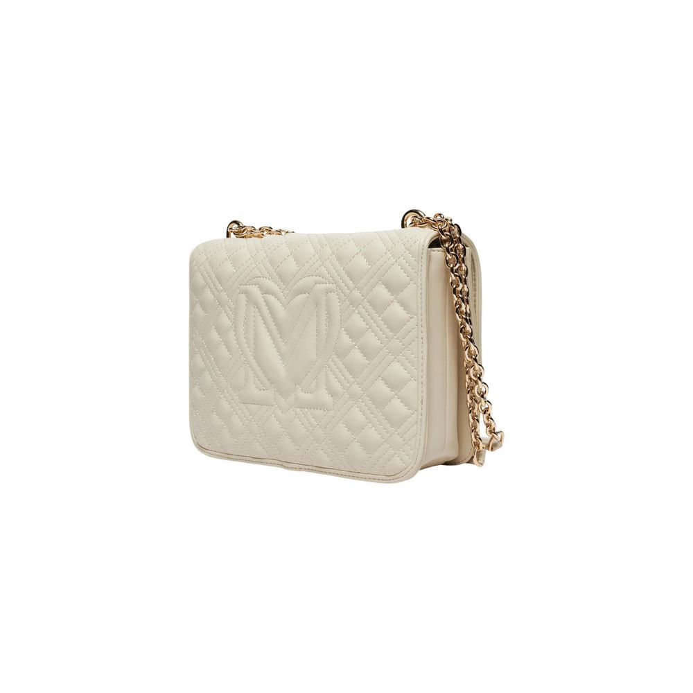 Love Moschino Small Beige Quilted Shoulder Bag