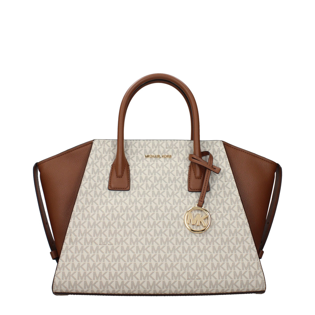 Michael Kors Jet Set Large Logo Satchel Bag Vanilla