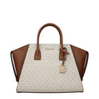 Michael Kors Jet Set Large Logo Satchel Bag Vanilla