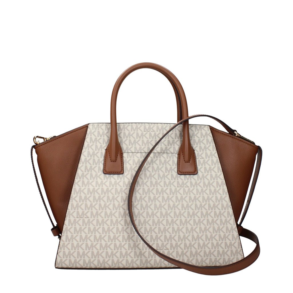 Michael Kors Jet Set Large Logo Satchel Bag Vanilla