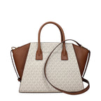 Michael Kors Jet Set Large Logo Satchel Bag Vanilla