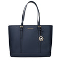 Michael Kors Jet Set Large Leather Tote Bag Navy