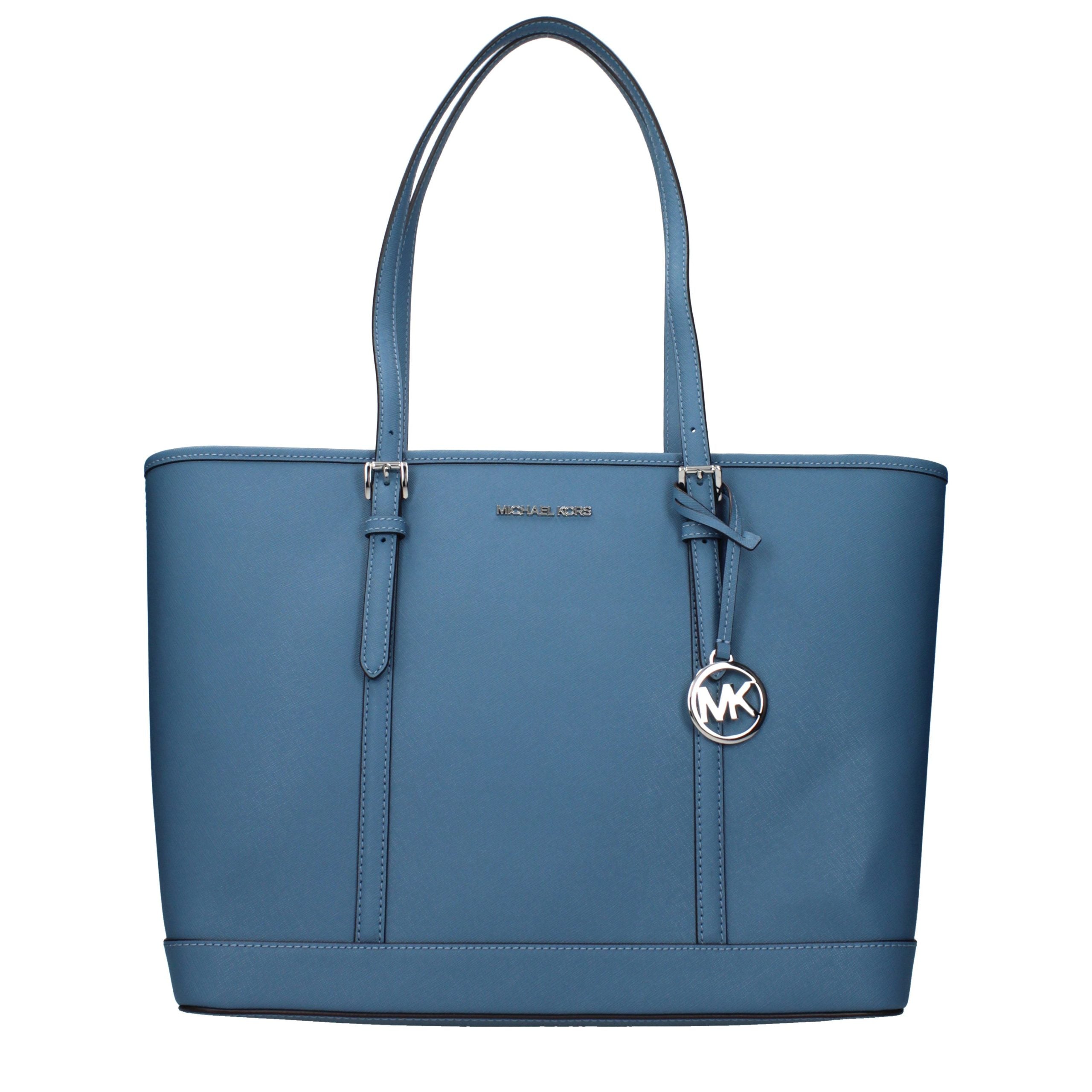Michael Kors Jet Set Large Leather Tote Bag Cornflower