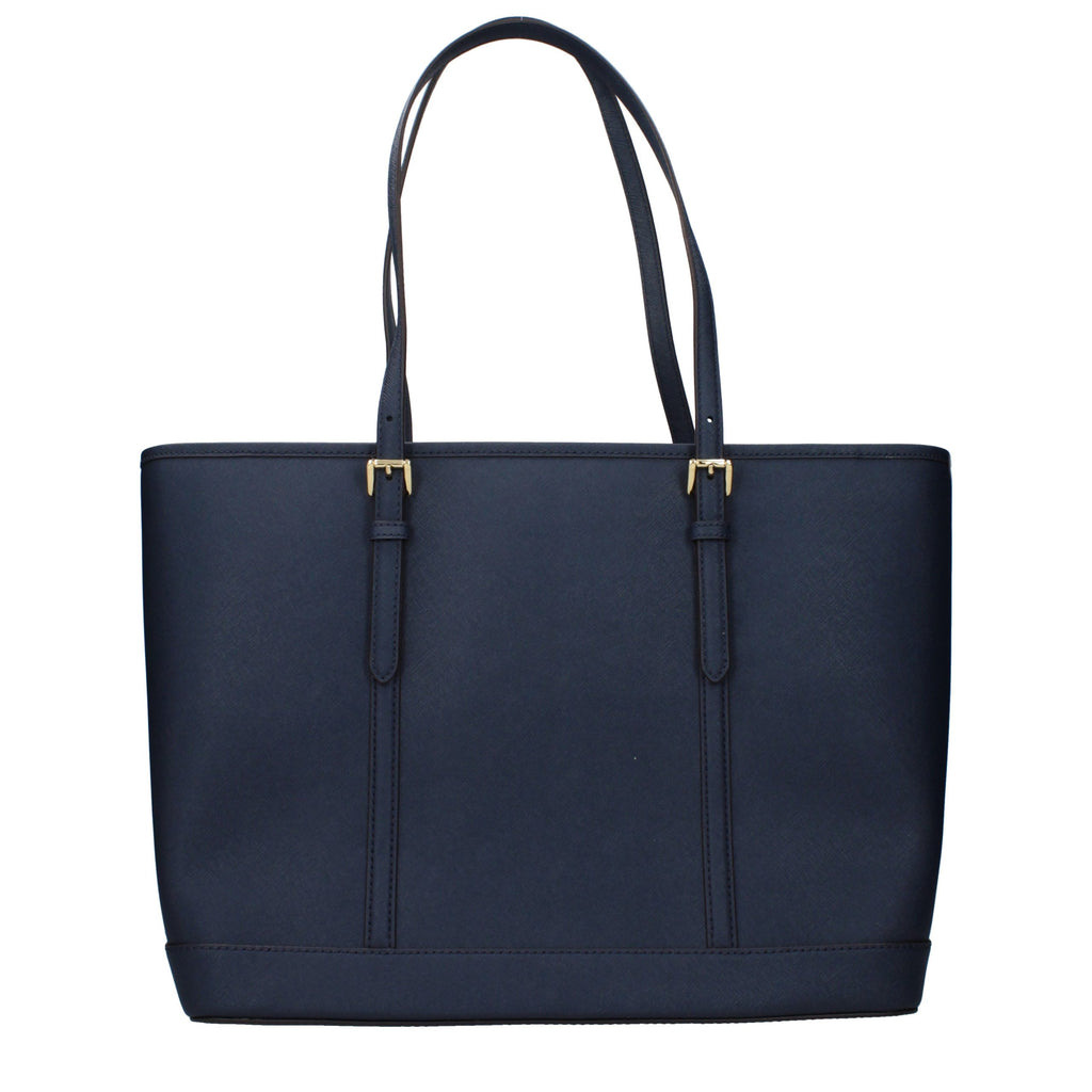 Michael Kors Jet Set Large Leather Tote Bag Navy