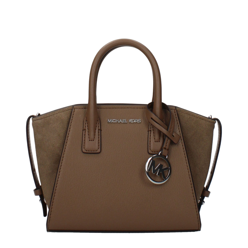 Michael Kors Medium Leather Satchel Bag Driftwood
