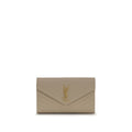 Saint Laurent Monogram Chain Wallet Beige Matelassé Leather YSL Logo
