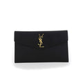 Saint Laurent Cassandre Envelope Clutch Black Grain de Poudre Leather
