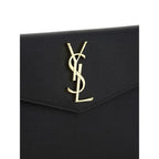Saint Laurent Cassandre Envelope Clutch Black Grain de Poudre Leather