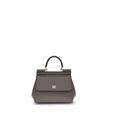 Dolce & Gabbana Sicily Soft Small Taupe Calf Leather Handbag