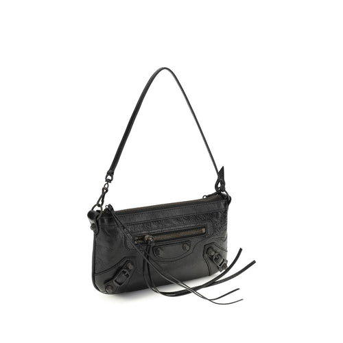 Balenciaga Le City Leather Clutch Shoulder Bag in Black