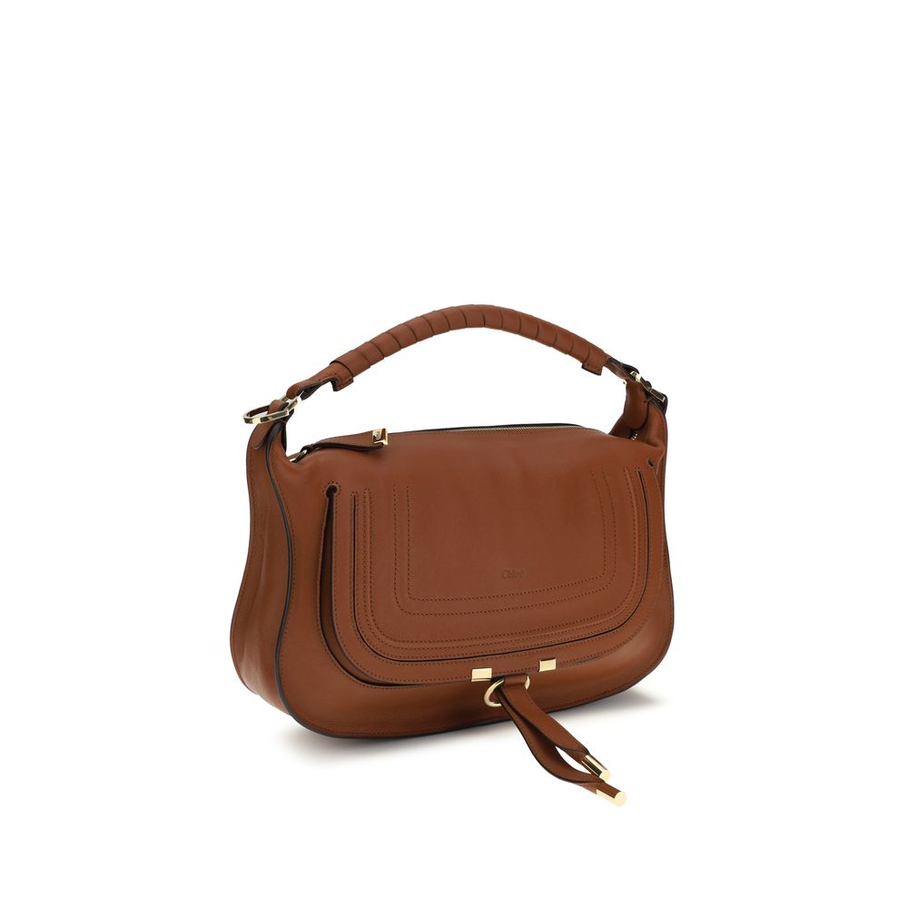 Chloé Marcie Small Shoulder Bag Tan Calf Leather