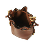 Chloé Sense Small Leather Drawstring Bucket Bag Tan Brown