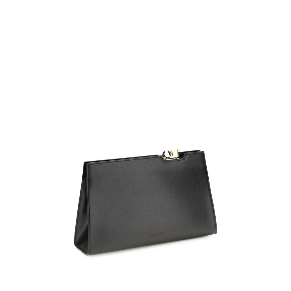 Jacquemus Le Salon Leather Shoulder Bag in Black