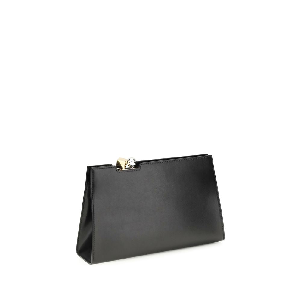 Jacquemus Le Salon Leather Shoulder Bag in Black