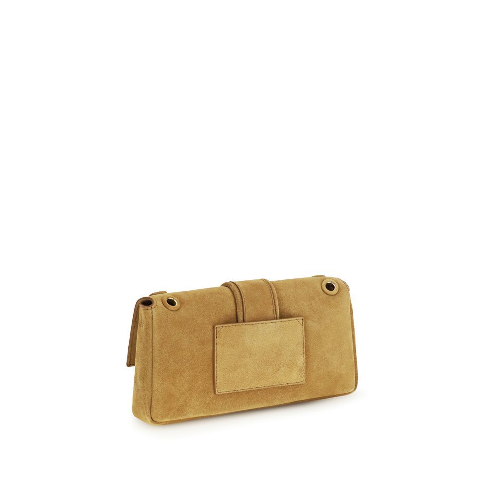 Jacquemus Le Bambino Chaine Suede Shoulder Bag in Camel