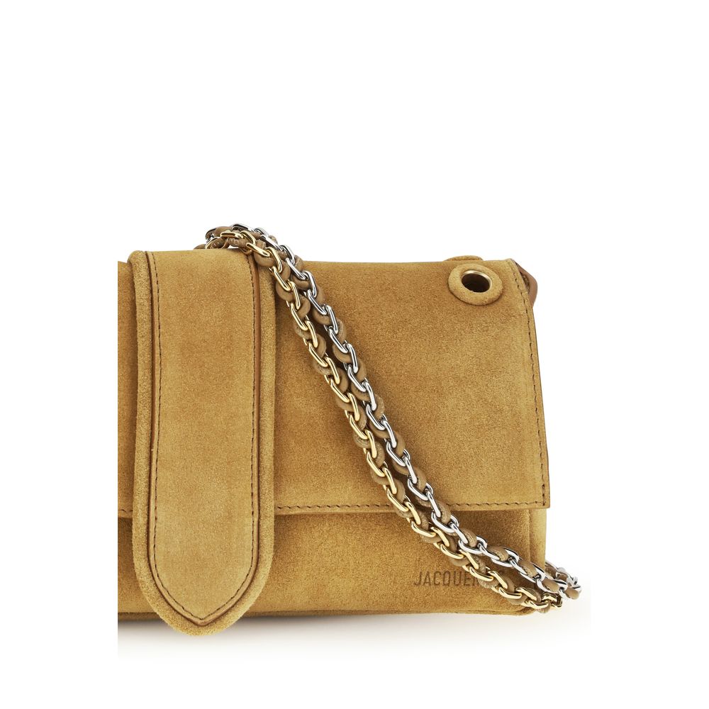 Jacquemus Le Bambino Chaine Suede Shoulder Bag in Camel