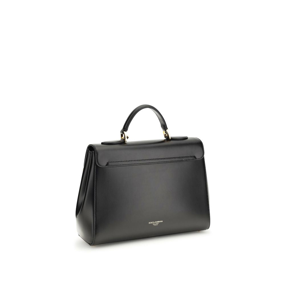 Dolce & Gabbana Marlene Leather Top-Handle Bag in Black