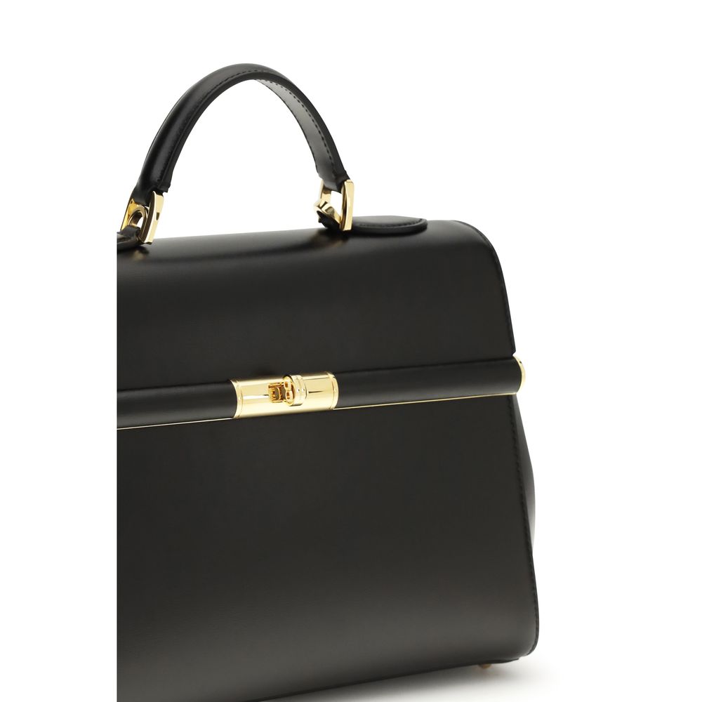 Dolce & Gabbana Marlene Leather Top-Handle Bag in Black