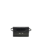 Tom Ford Double T Black Croc-Effect Leather Shoulder Bag