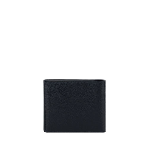 Balenciaga Logo Calf Leather Bifold Wallet Black
