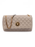 Versace Medusa Quilted Lambskin Chain Shoulder Bag Taupe