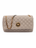 Versace Medusa Quilted Lambskin Chain Shoulder Bag Taupe