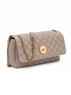 Versace Medusa Quilted Lambskin Chain Shoulder Bag Taupe
