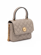 Versace Medusa Quilted Lambskin Top Handle Bag Taupe